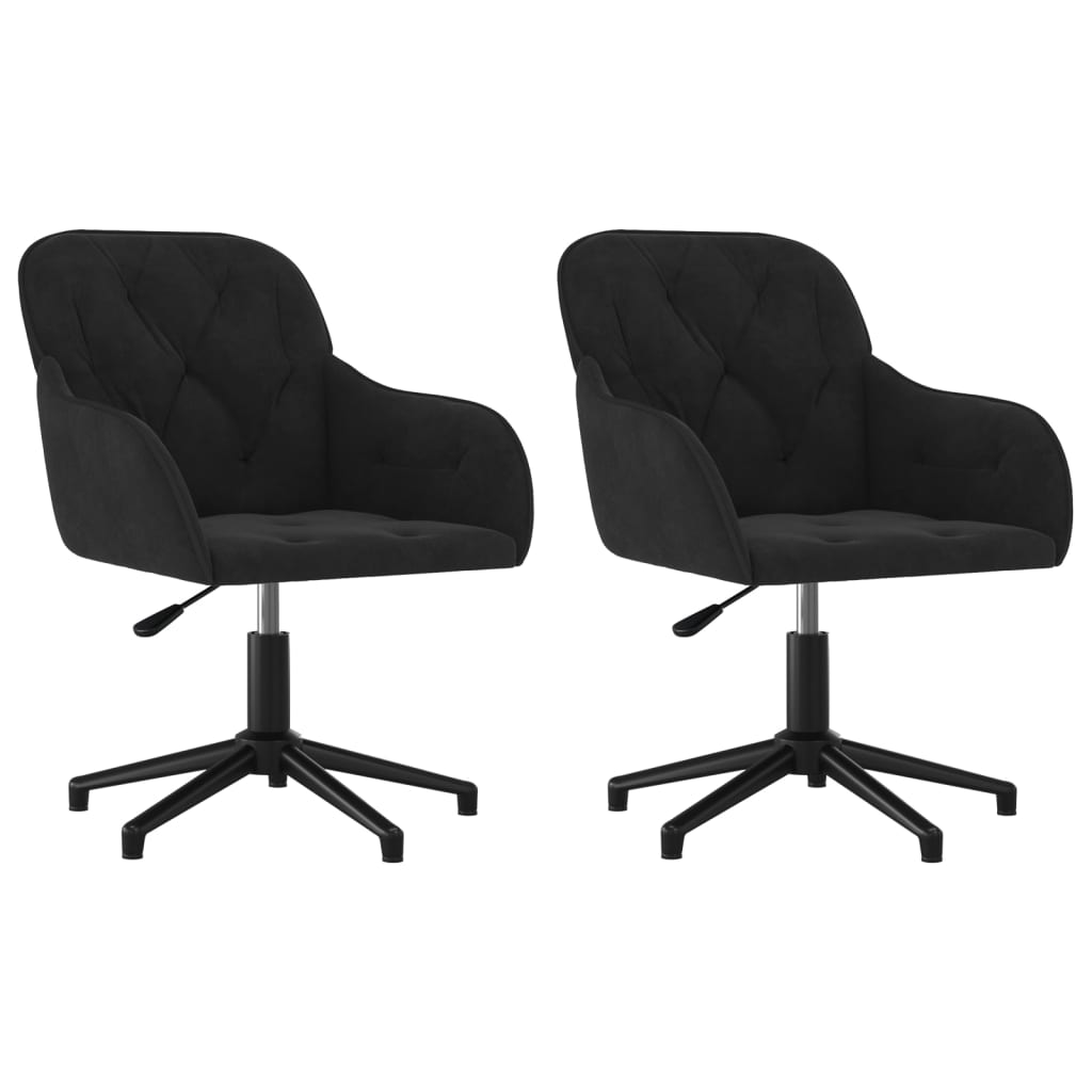 Eetkamerstoelen draaibaar 2 st fluweel zwart is nu te koop bij PeponiXL, paradijselijk wonen!