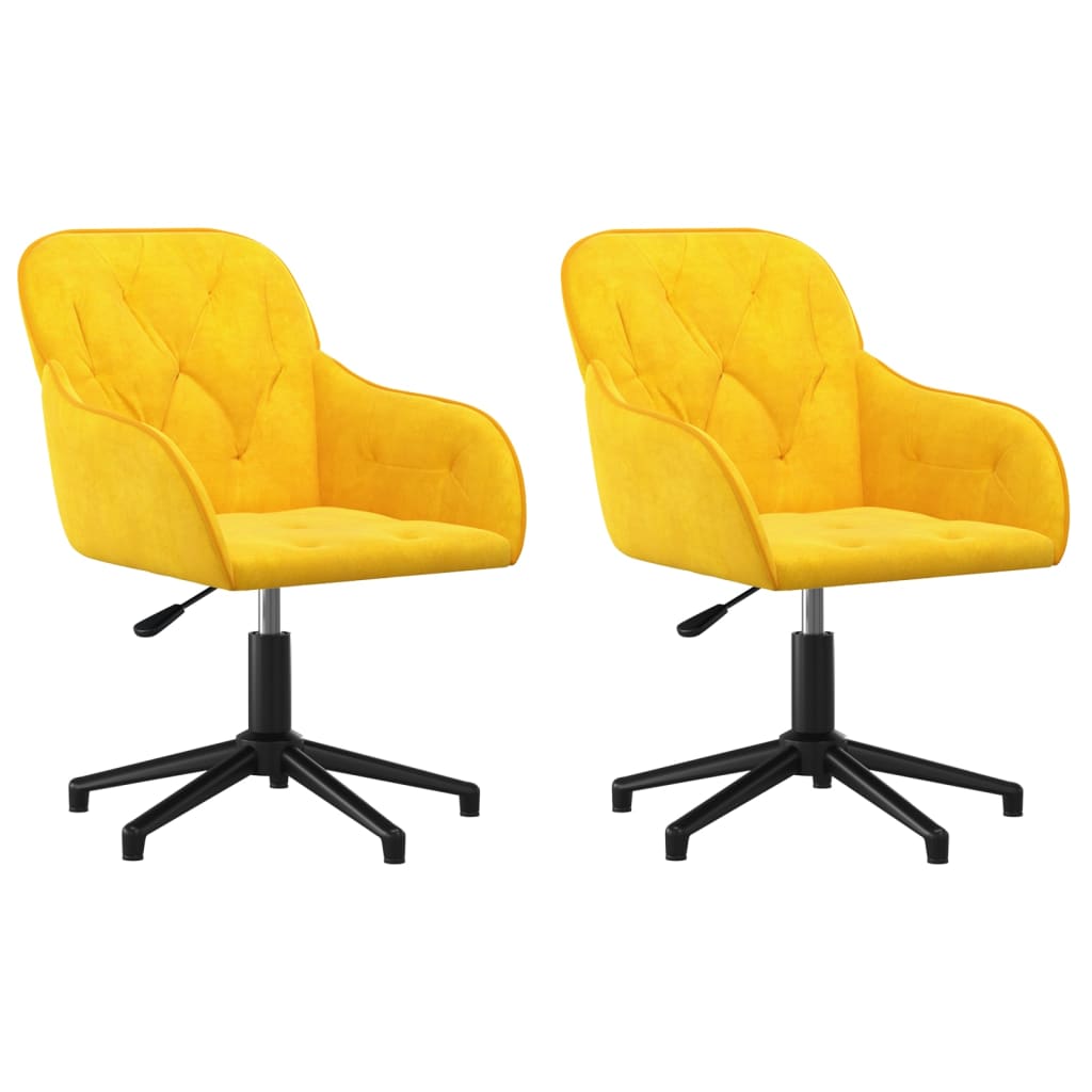 Eetkamerstoelen draaibaar 2 st fluweel geel is nu te koop bij PeponiXL, paradijselijk wonen!
