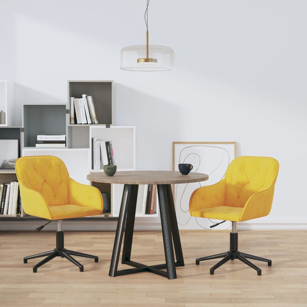 Eetkamerstoelen draaibaar 2 st fluweel geel is nu te koop bij PeponiXL, paradijselijk wonen!