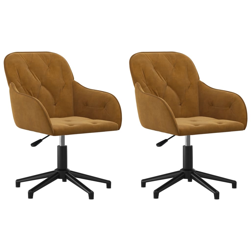 Eetkamerstoelen draaibaar 2 st fluweel bruin is nu te koop bij PeponiXL, paradijselijk wonen!