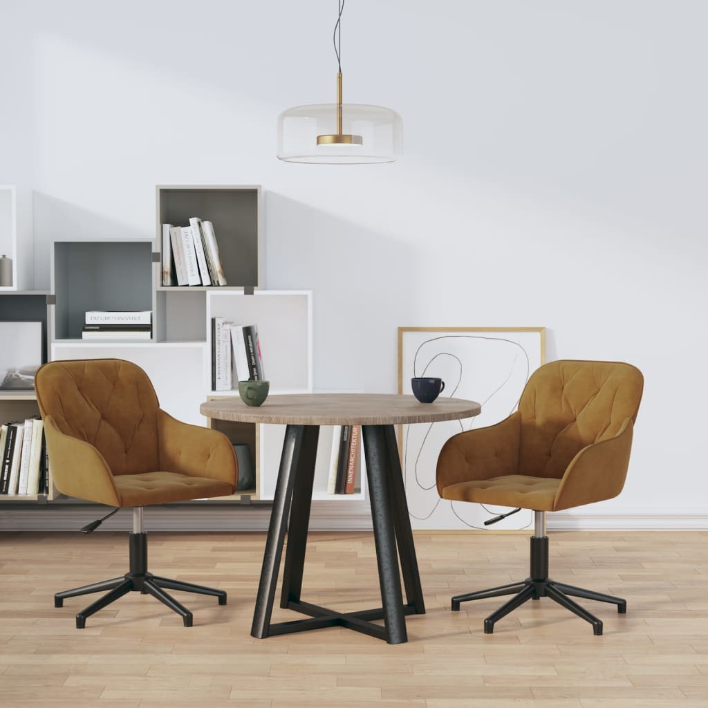 Eetkamerstoelen draaibaar 2 st fluweel bruin is nu te koop bij PeponiXL, paradijselijk wonen!