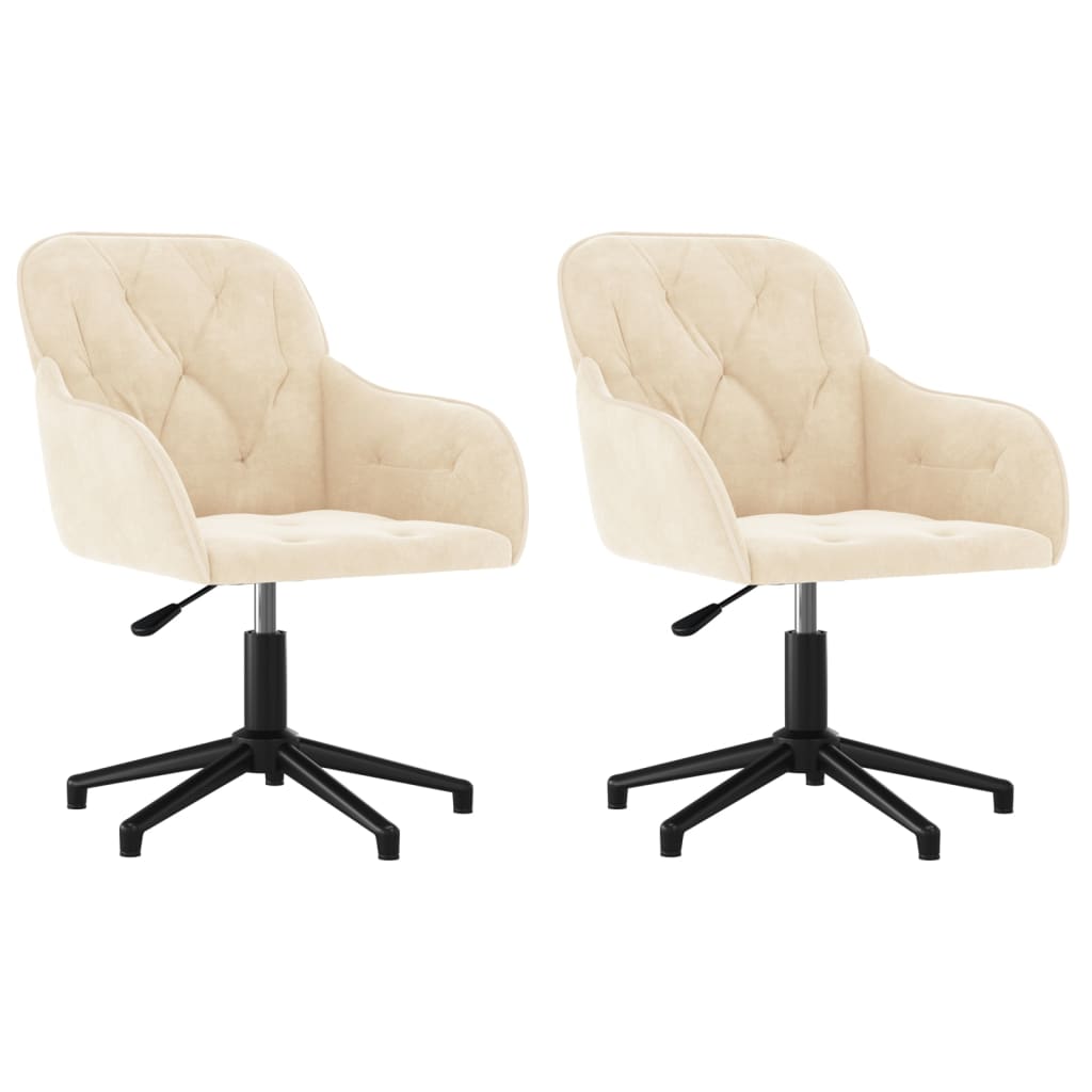Eetkamerstoelen draaibaar 2 st fluweel crèmekleurig is nu te koop bij PeponiXL, paradijselijk wonen!
