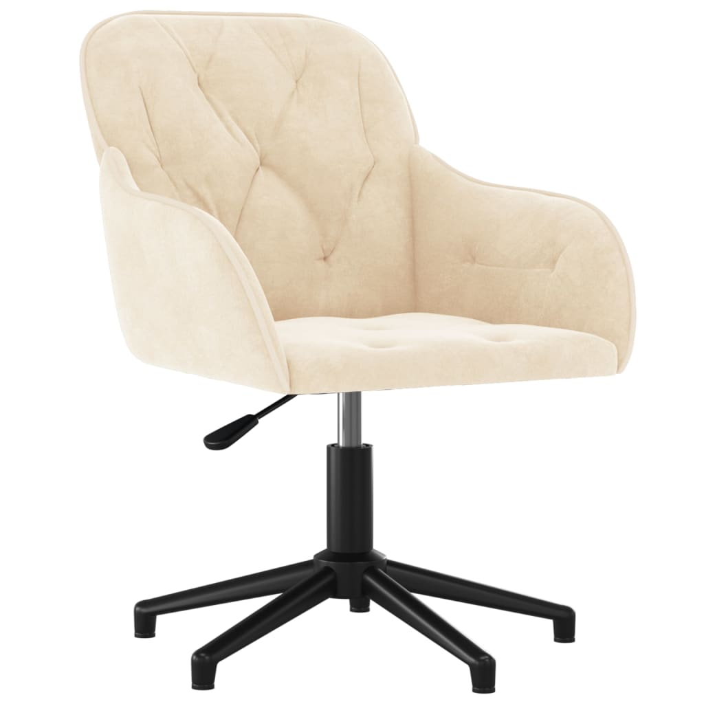 Eetkamerstoelen draaibaar 2 st fluweel crèmekleurig is nu te koop bij PeponiXL, paradijselijk wonen!