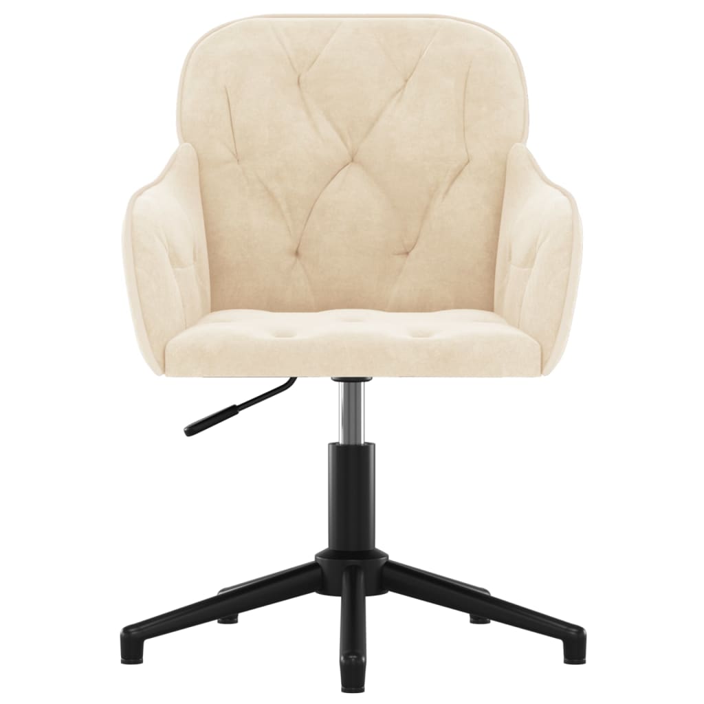 Eetkamerstoelen draaibaar 2 st fluweel crèmekleurig is nu te koop bij PeponiXL, paradijselijk wonen!