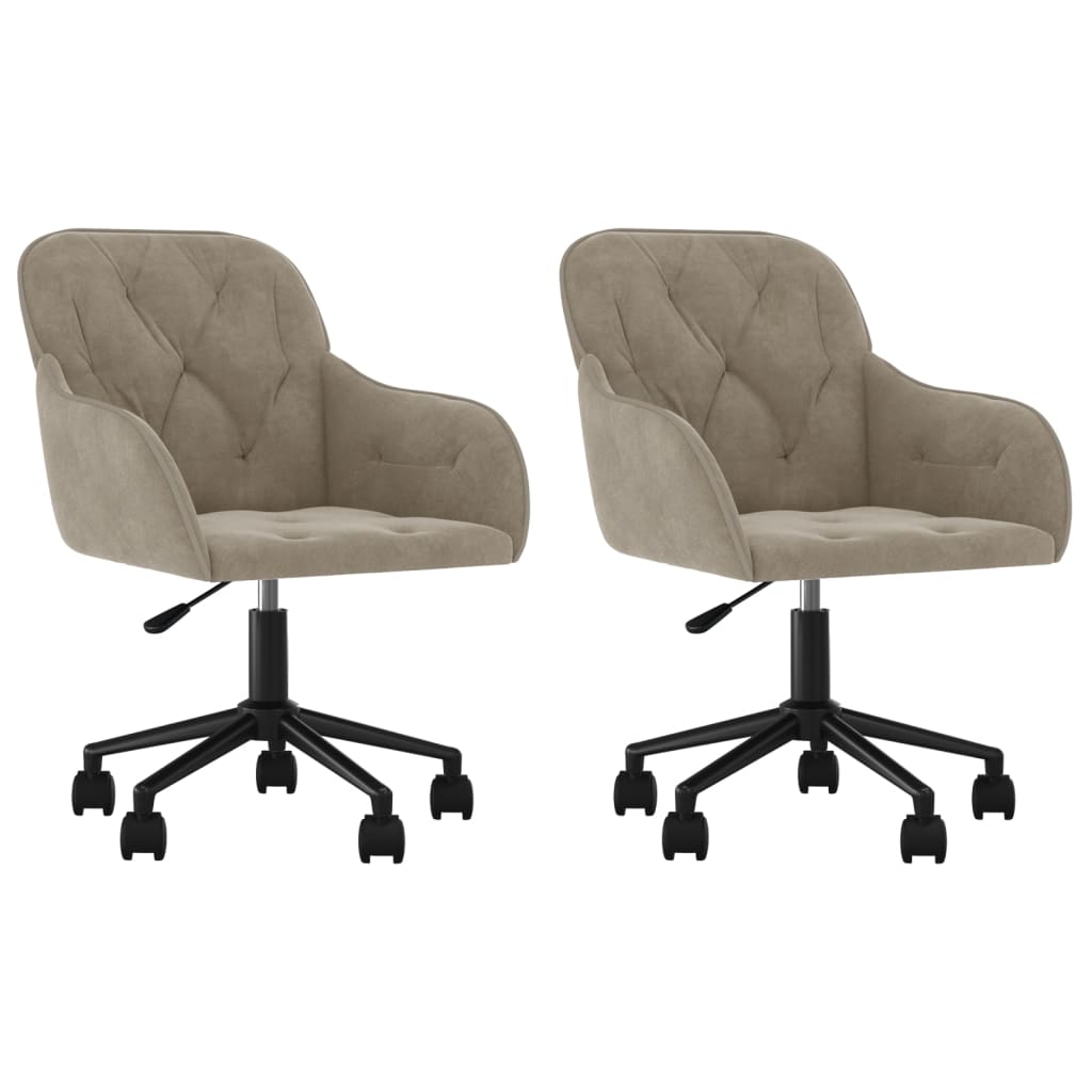 Eetkamerstoelen draaibaar 2 st fluweel lichtgrijs is nu te koop bij PeponiXL, paradijselijk wonen!