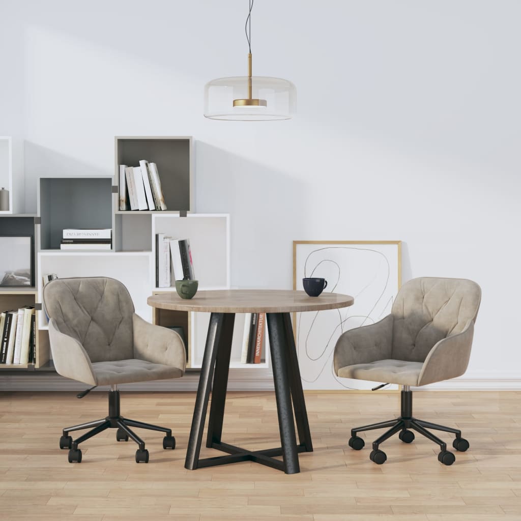 Eetkamerstoelen draaibaar 2 st fluweel lichtgrijs is nu te koop bij PeponiXL, paradijselijk wonen!