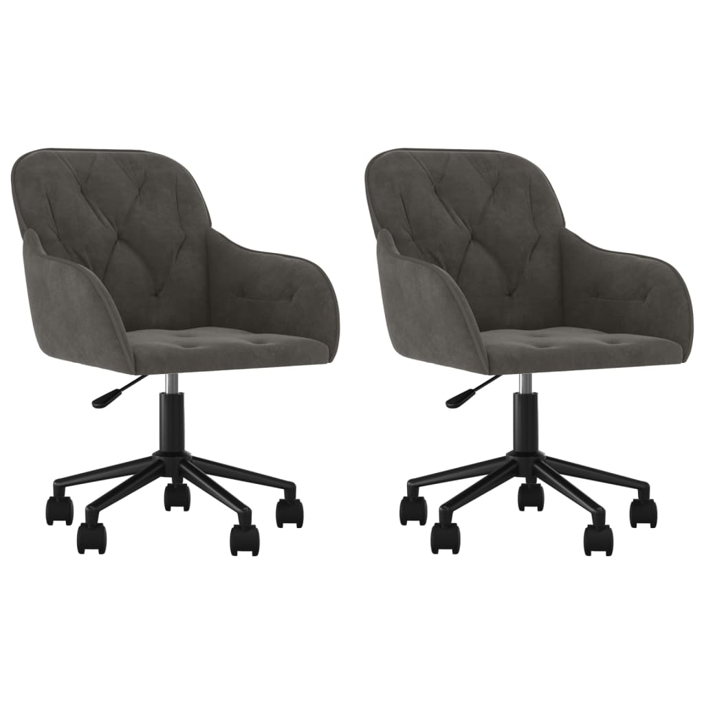 Eetkamerstoelen draaibaar 2 st fluweel donkergrijs is nu te koop bij PeponiXL, paradijselijk wonen!