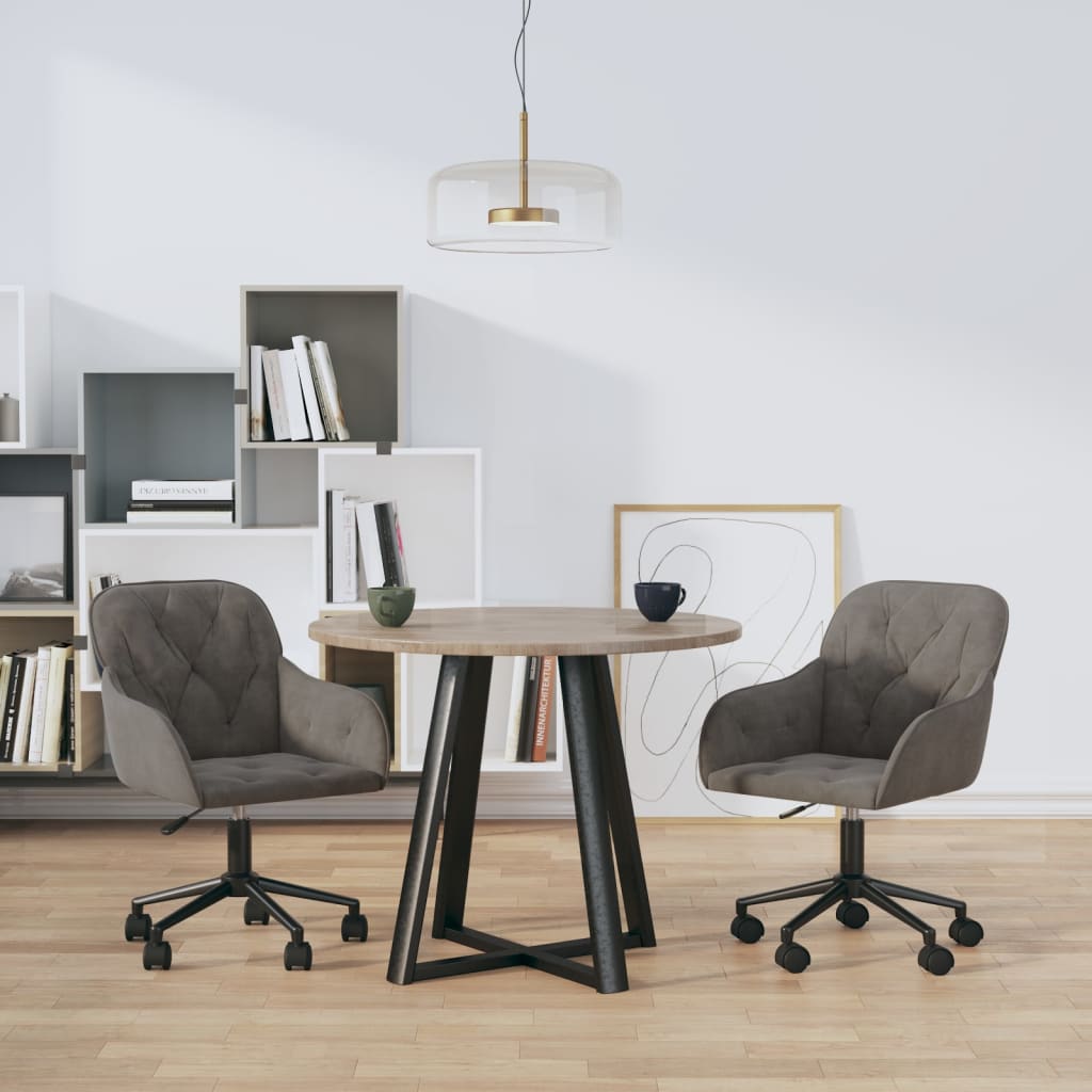 Eetkamerstoelen draaibaar 2 st fluweel donkergrijs is nu te koop bij PeponiXL, paradijselijk wonen!