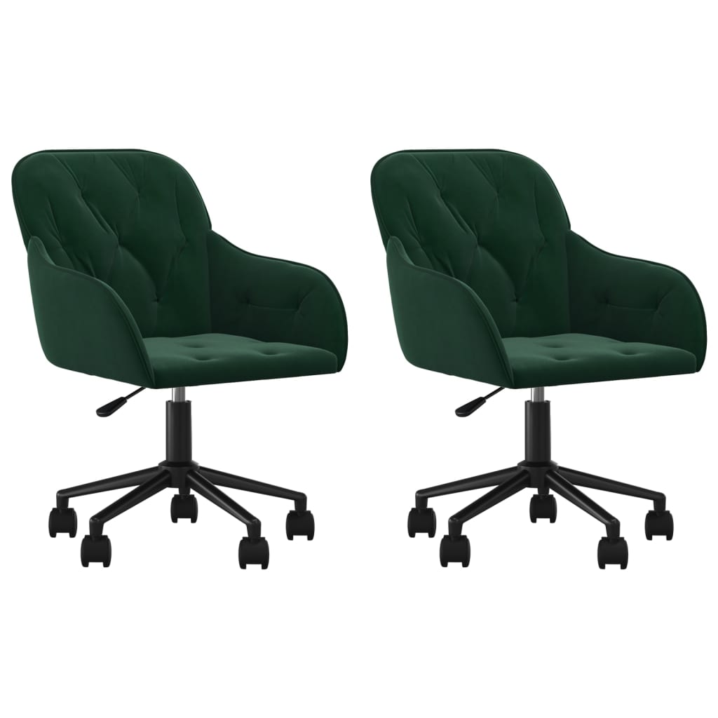 Eetkamerstoelen draaibaar 2 st fluweel donkergroen is nu te koop bij PeponiXL, paradijselijk wonen!