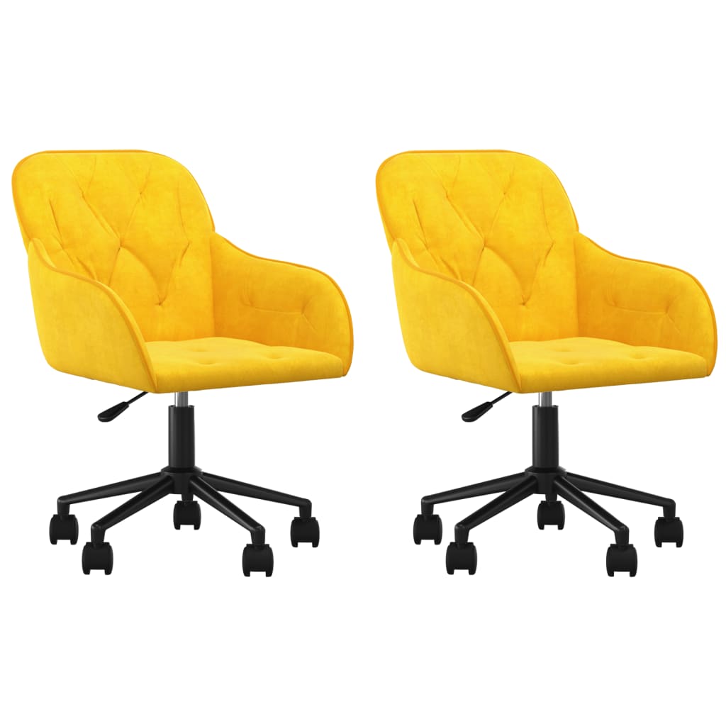 Eetkamerstoelen draaibaar 2 st fluweel geel is nu te koop bij PeponiXL, paradijselijk wonen!