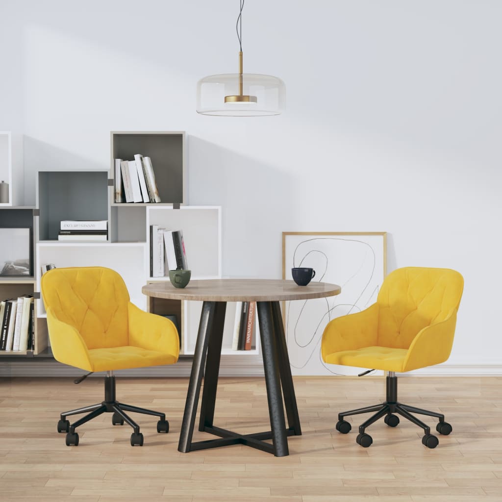 Eetkamerstoelen draaibaar 2 st fluweel geel is nu te koop bij PeponiXL, paradijselijk wonen!