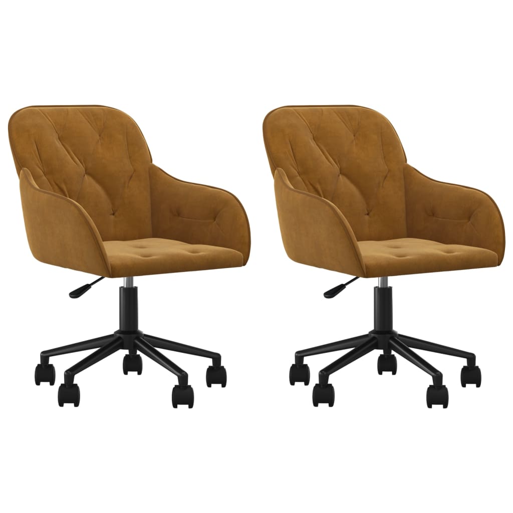 Eetkamerstoelen draaibaar 2 st fluweel bruin is nu te koop bij PeponiXL, paradijselijk wonen!