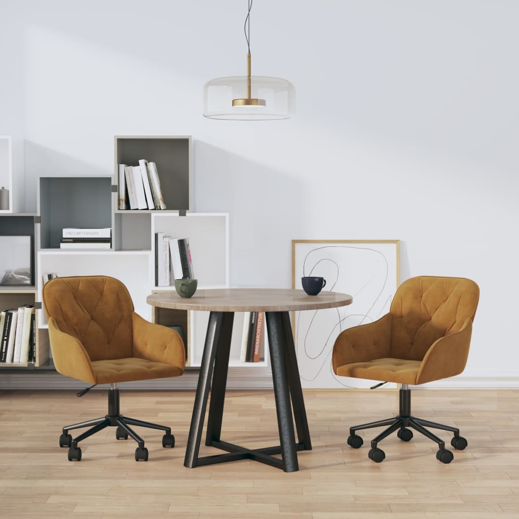 Eetkamerstoelen draaibaar 2 st fluweel bruin is nu te koop bij PeponiXL, paradijselijk wonen!