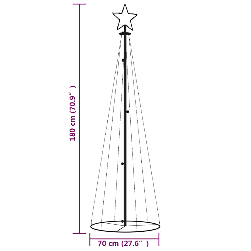 Kegelkerstboom 108 LED's 70x180 cm koudwit is nu te koop bij PeponiXL, paradijselijk wonen!
