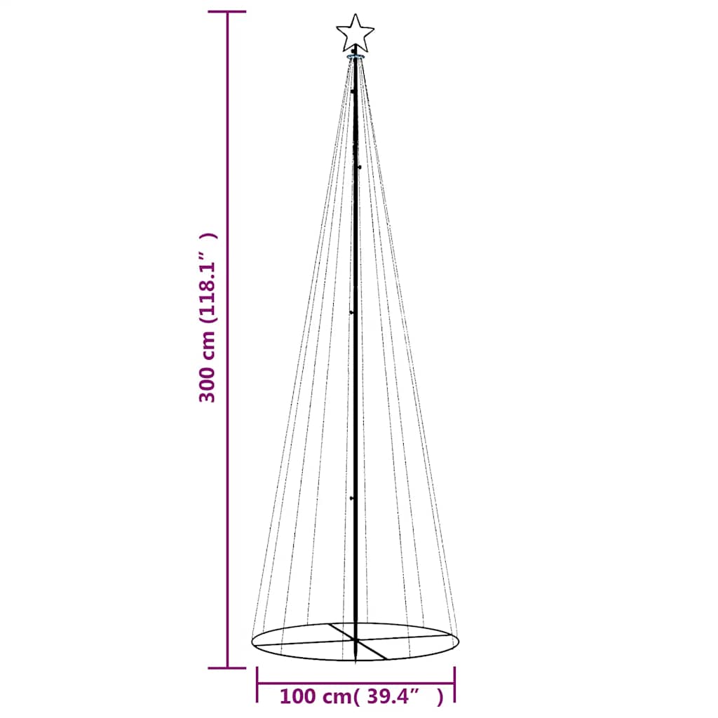 Kegelkerstboom 310 LED's 100x300 cm koudwit is nu te koop bij PeponiXL, paradijselijk wonen!