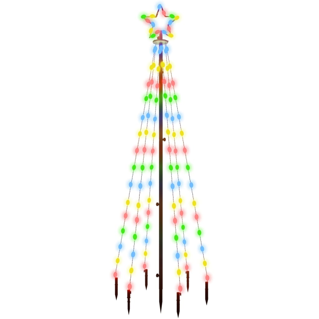 Kerstboom met grondpin 108 LED's meerkleurig 180 cm is nu te koop bij PeponiXL, paradijselijk wonen!