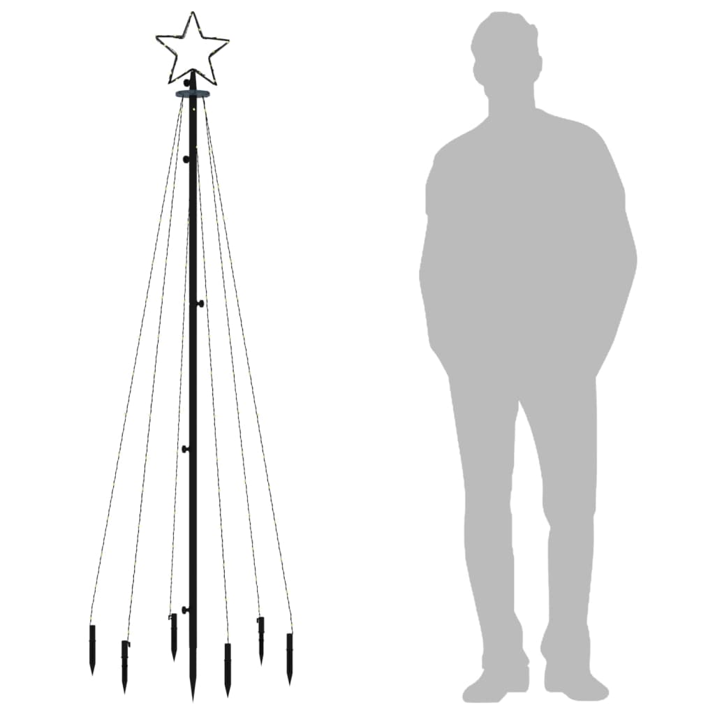 Kerstboom met grondpin 108 LED's meerkleurig 180 cm is nu te koop bij PeponiXL, paradijselijk wonen!