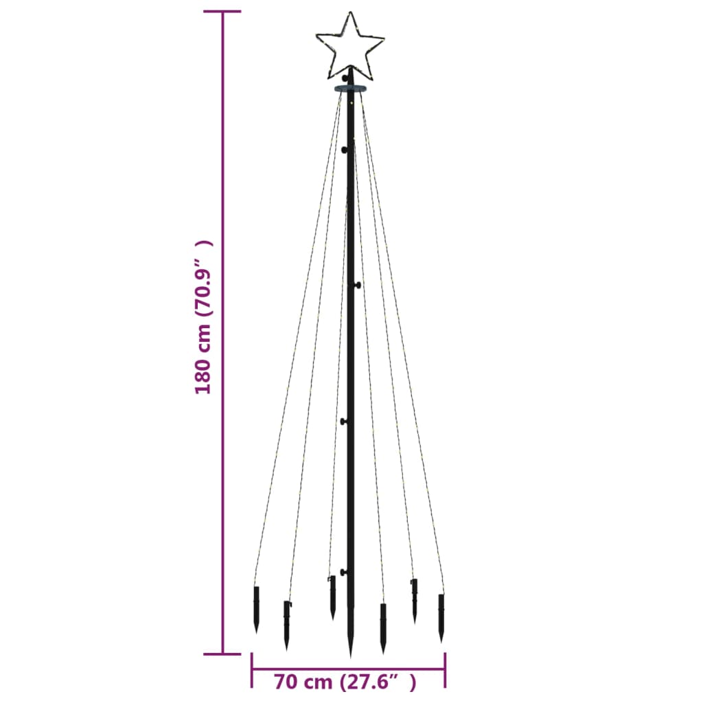Kerstboom met grondpin 108 LED's meerkleurig 180 cm is nu te koop bij PeponiXL, paradijselijk wonen!