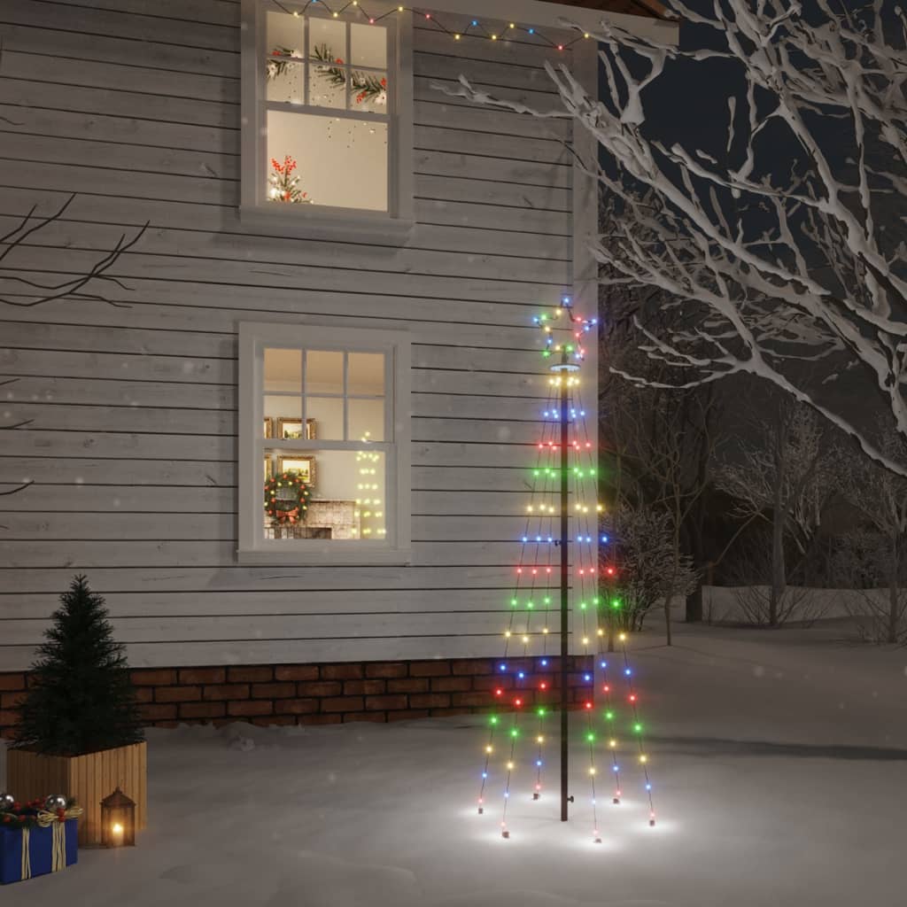 Kerstboom met grondpin 108 LED's meerkleurig 180 cm is nu te koop bij PeponiXL, paradijselijk wonen!