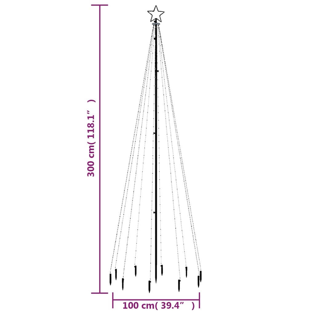 Kerstboom met grondpin 310 LED's warmwit 300 cm is nu te koop bij PeponiXL, paradijselijk wonen!