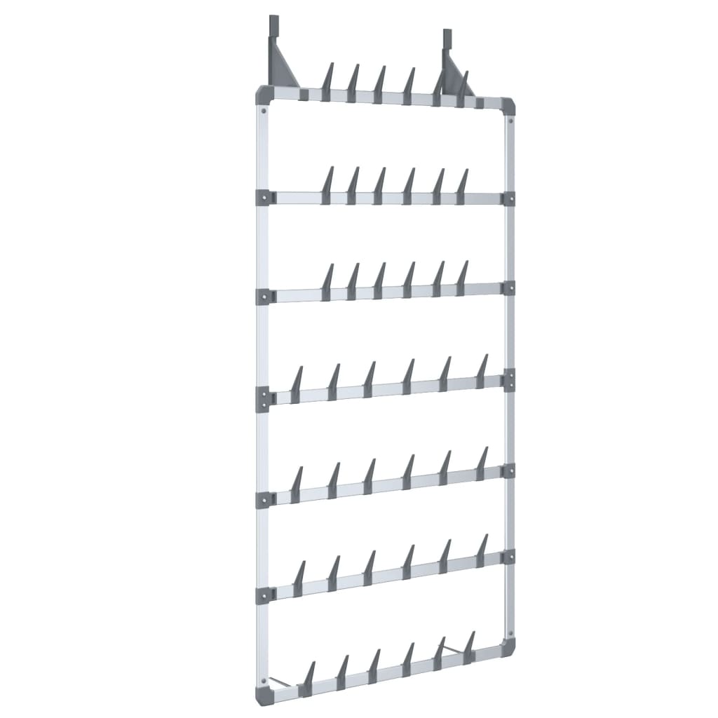 Schoenenrek hangend 66x13x139 cm zilverkleurig is nu te koop bij PeponiXL, paradijselijk wonen!