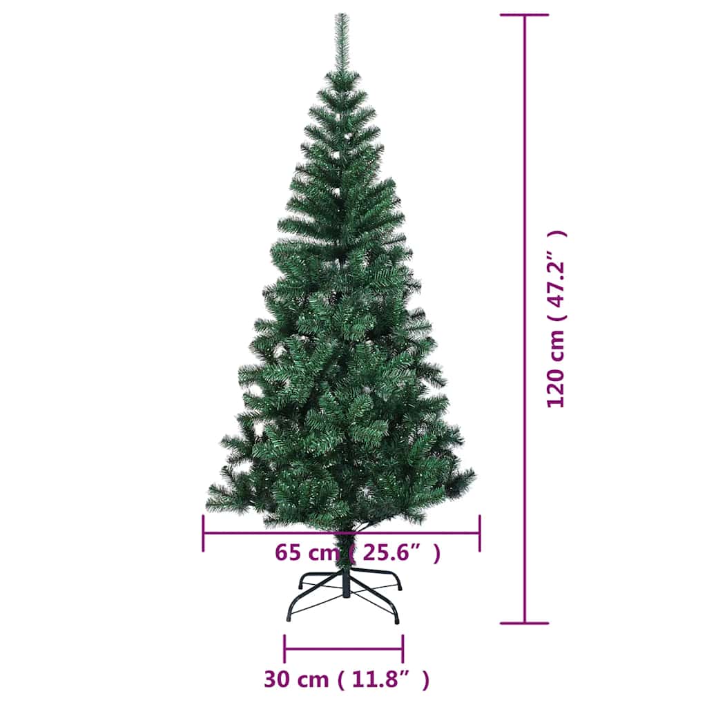 Kunstkerstboom met iriserende uiteinden 120 cm PVC groen is nu te koop bij PeponiXL, paradijselijk wonen!