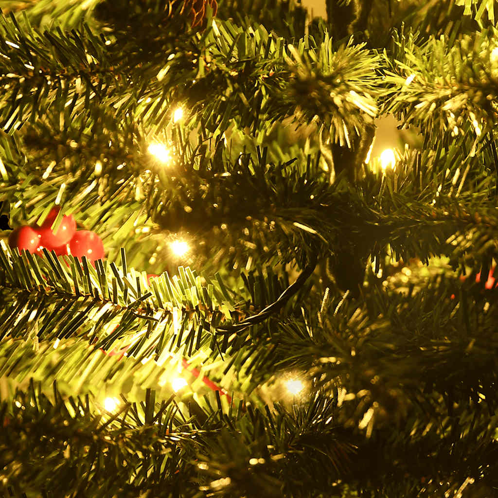 Kunstkerstbomen 2 st met krans, guirlande en LED's is nu te koop bij PeponiXL, paradijselijk wonen!