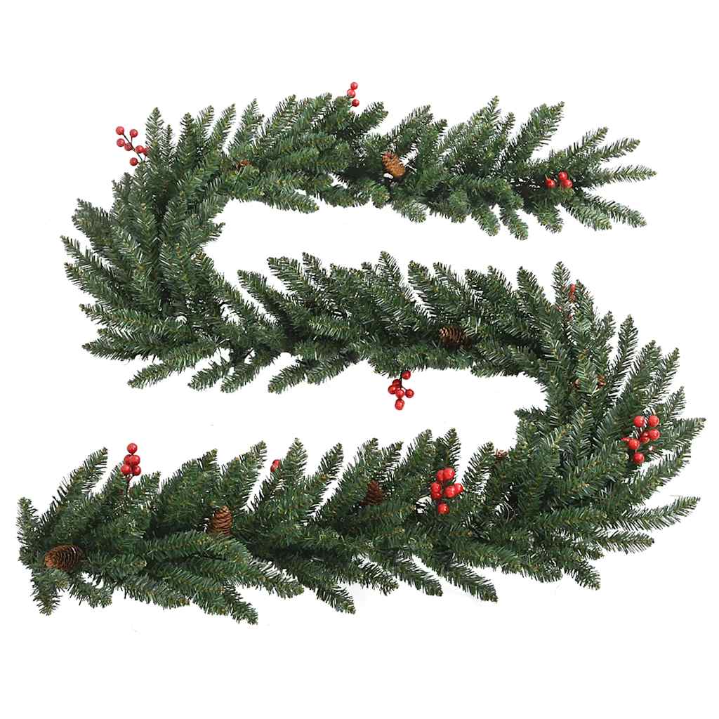 Kunstkerstbomen 2 st met krans, guirlande en LED's is nu te koop bij PeponiXL, paradijselijk wonen!