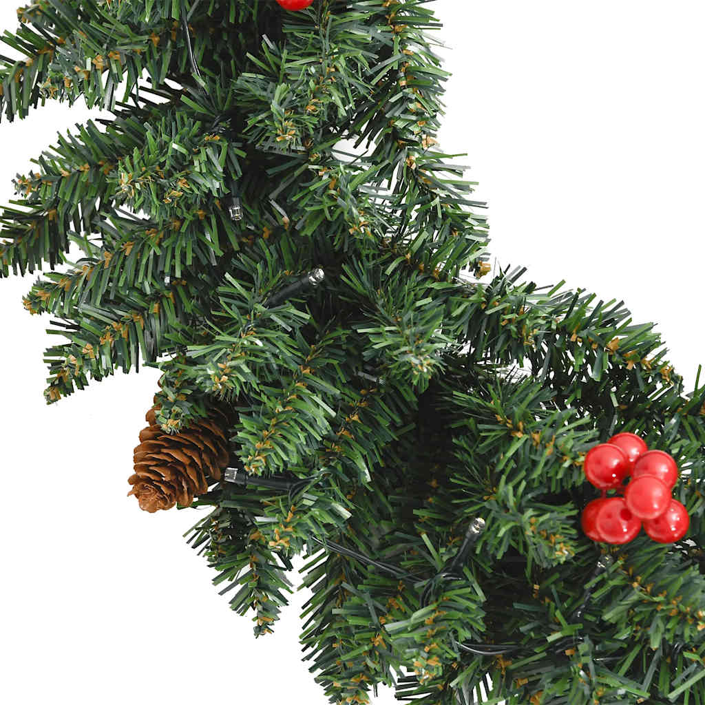 Kunstkerstbomen 2 st met krans, guirlande en LED's is nu te koop bij PeponiXL, paradijselijk wonen!