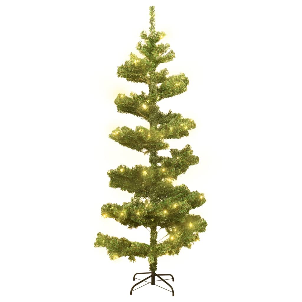 Kunstkerstboom met verlichting en standaard 150 cm PVC groen is nu te koop bij PeponiXL, paradijselijk wonen!