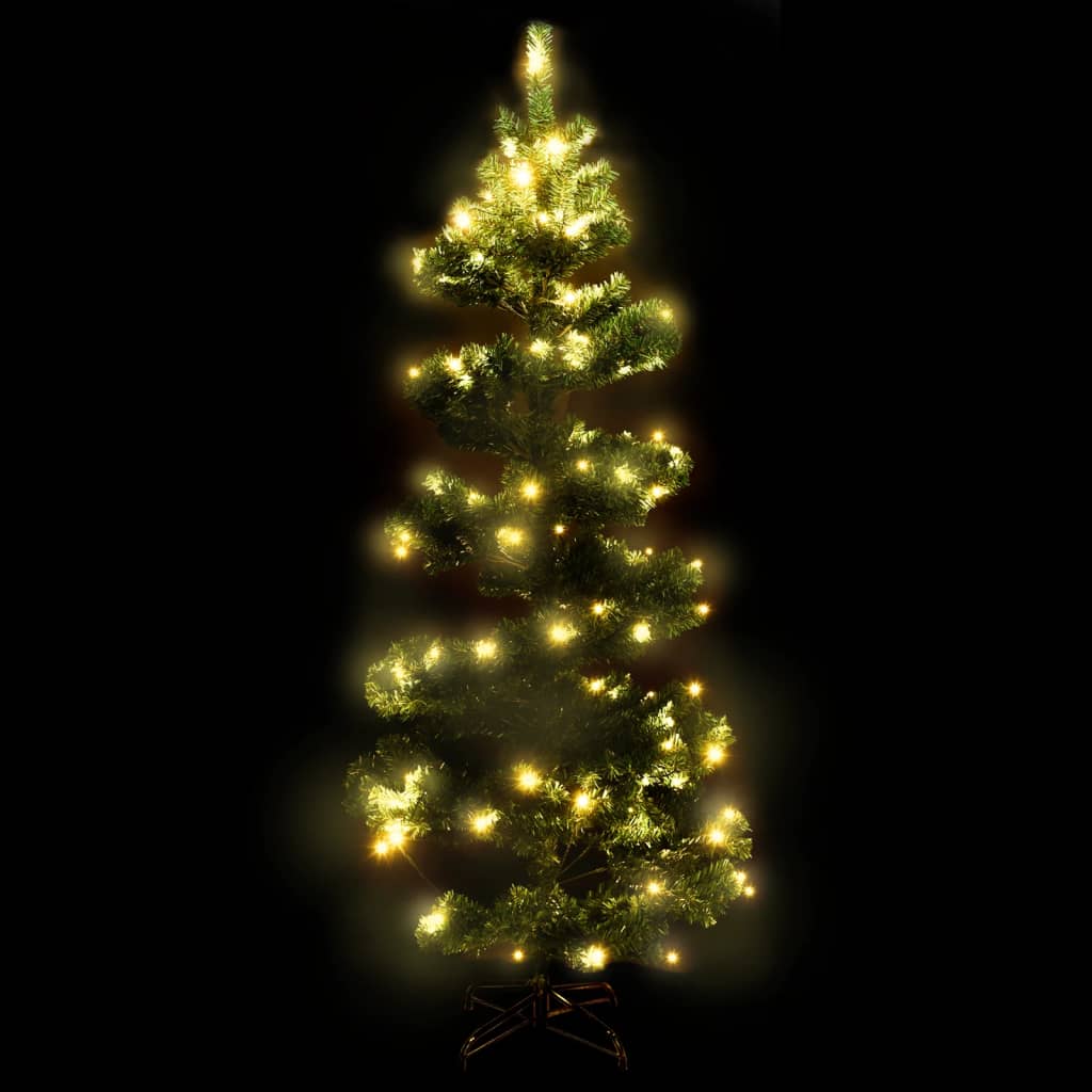 Kunstkerstboom met verlichting en standaard 180 cm PVC groen is nu te koop bij PeponiXL, paradijselijk wonen!