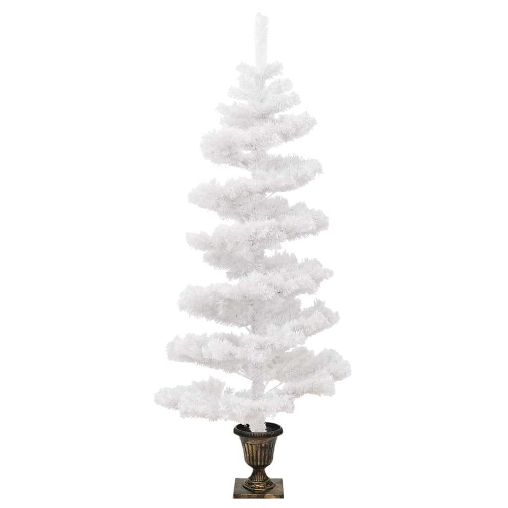 Kunstkerstboom met verlichting en pot 120 cm PVC wit is nu te koop bij PeponiXL, paradijselijk wonen!