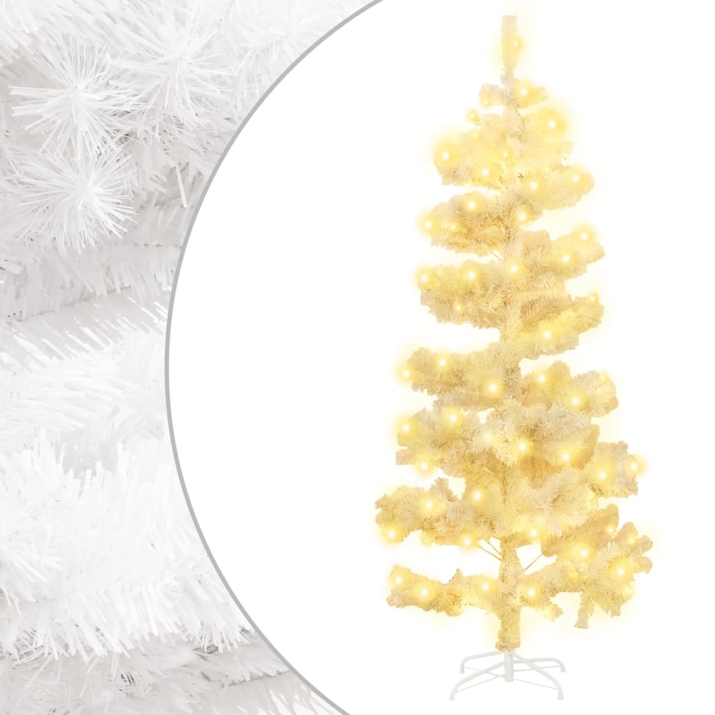 Kunstkerstboom met verlichting en standaard 180 cm PVC wit is nu te koop bij PeponiXL, paradijselijk wonen!