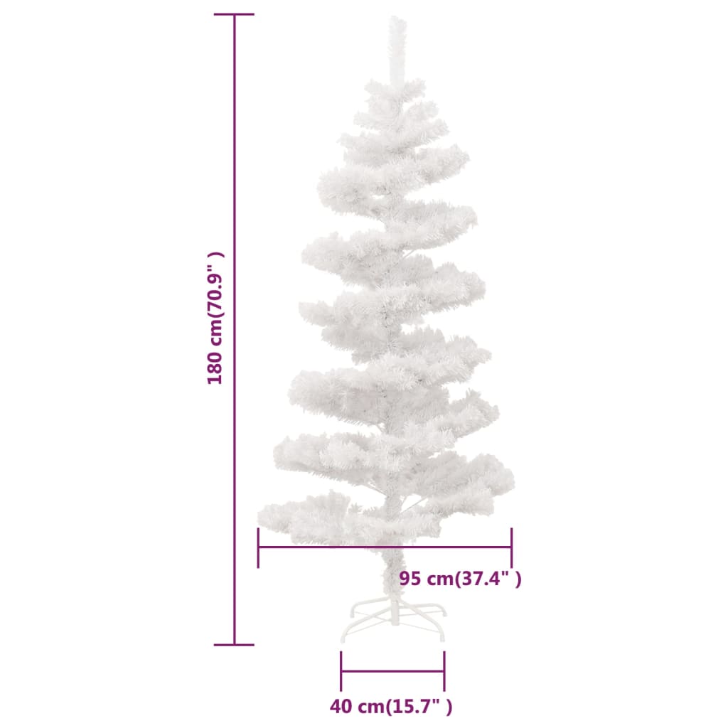 Kunstkerstboom met verlichting en standaard 180 cm PVC wit is nu te koop bij PeponiXL, paradijselijk wonen!