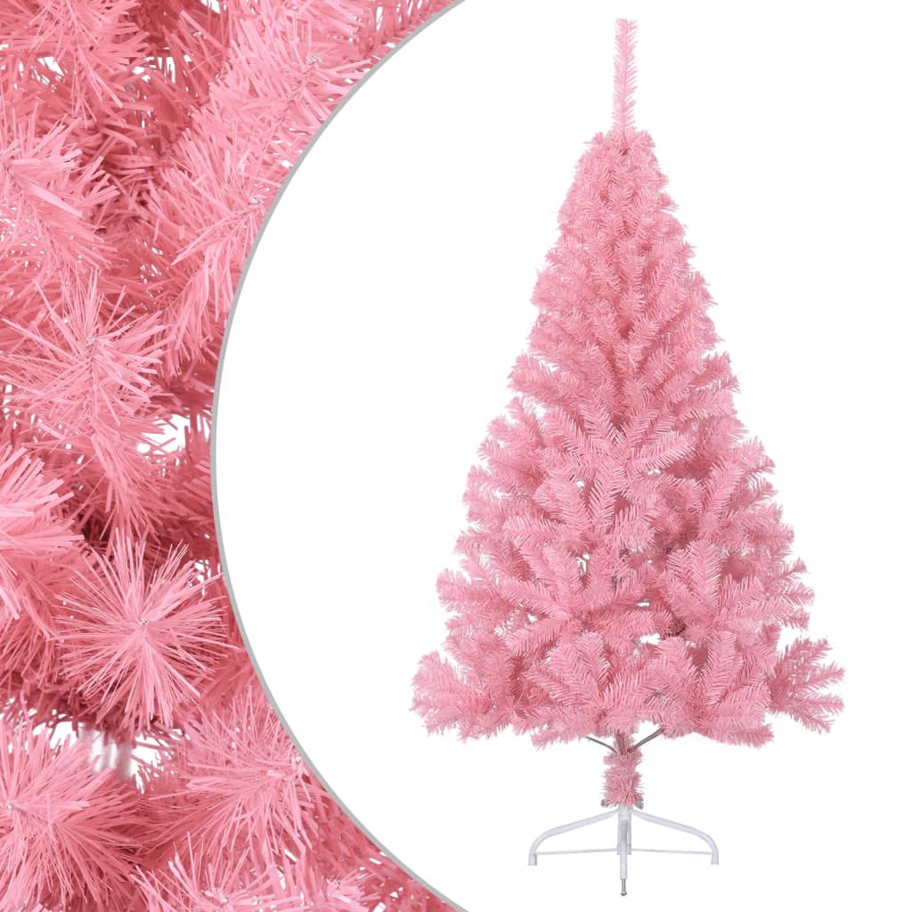 Kunstkerstboom met standaard half 120 cm PVC roze is nu te koop bij PeponiXL, paradijselijk wonen!