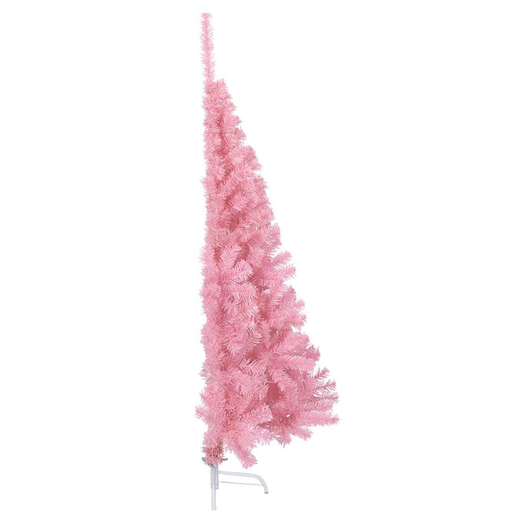 Kunstkerstboom met standaard half 120 cm PVC roze is nu te koop bij PeponiXL, paradijselijk wonen!