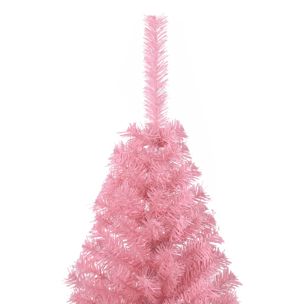 Kunstkerstboom met standaard half 120 cm PVC roze is nu te koop bij PeponiXL, paradijselijk wonen!
