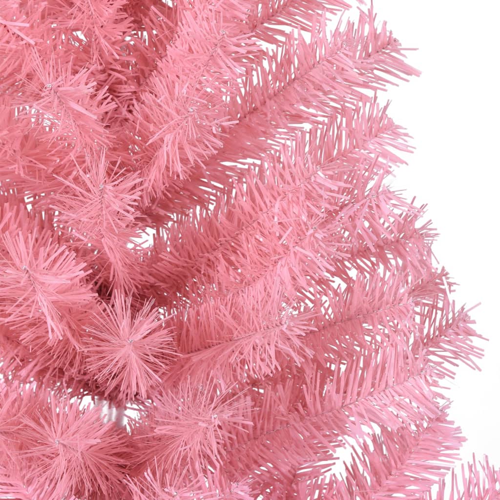 Kunstkerstboom met standaard half 120 cm PVC roze is nu te koop bij PeponiXL, paradijselijk wonen!
