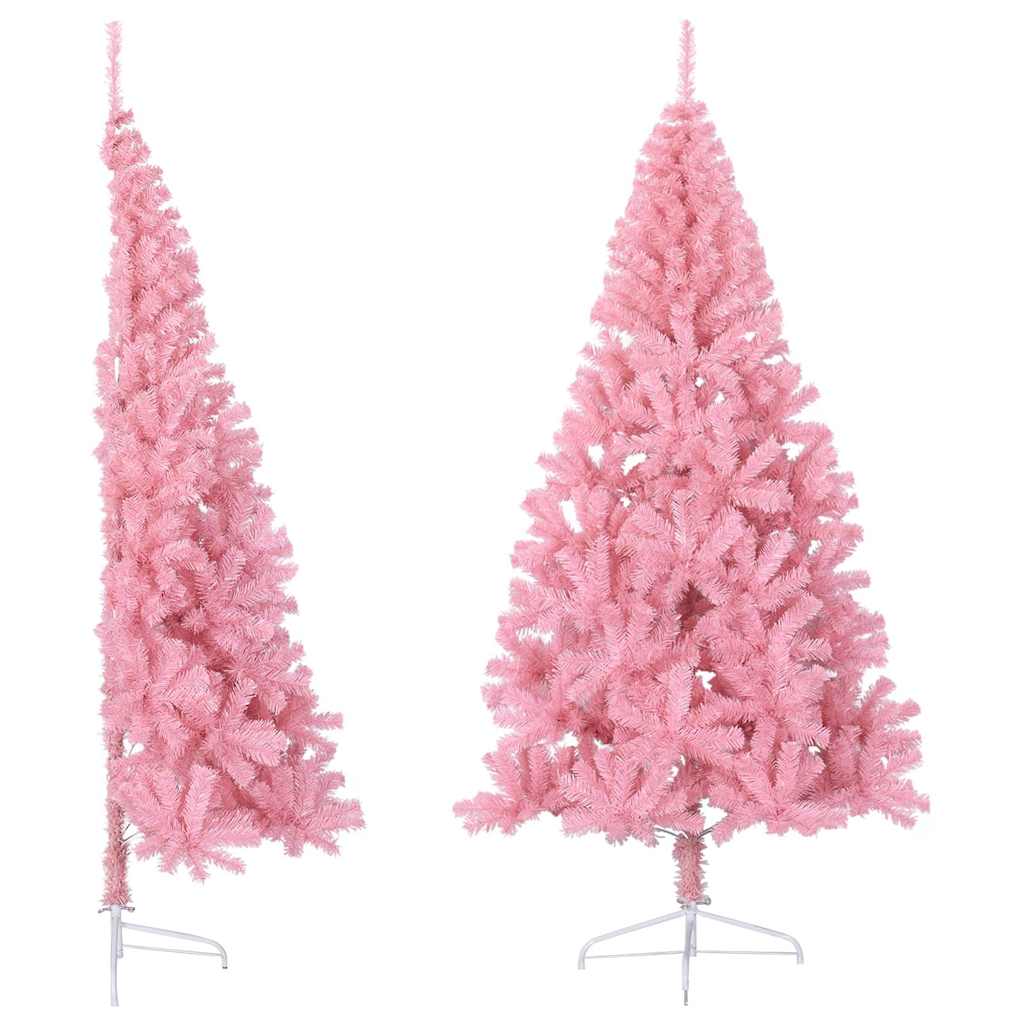 Kunstkerstboom met standaard half 180 cm PVC roze is nu te koop bij PeponiXL, paradijselijk wonen!