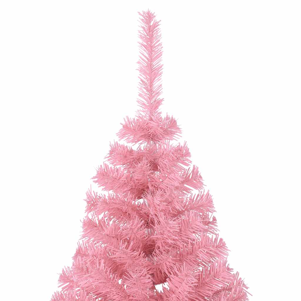 Kunstkerstboom met standaard half 180 cm PVC roze is nu te koop bij PeponiXL, paradijselijk wonen!