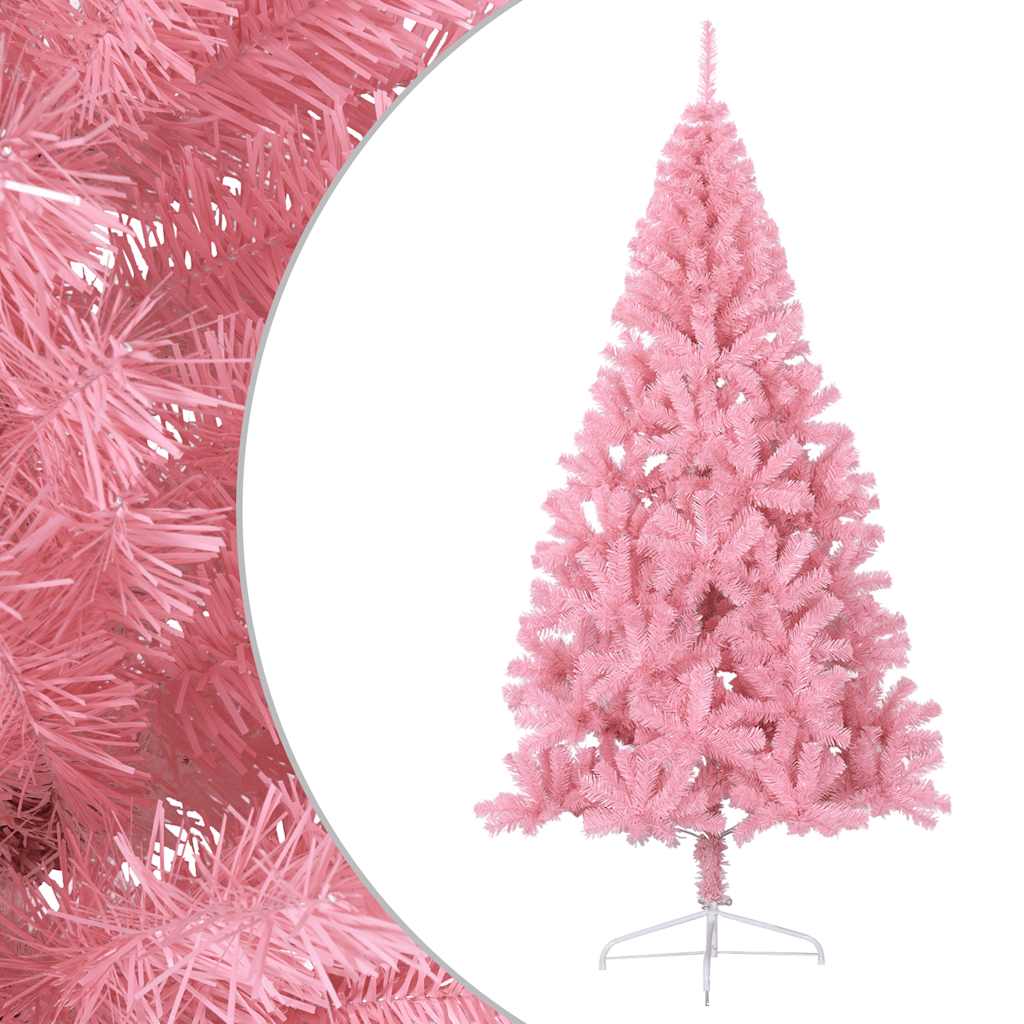 Kunstkerstboom met standaard half 210 cm PVC roze is nu te koop bij PeponiXL, paradijselijk wonen!