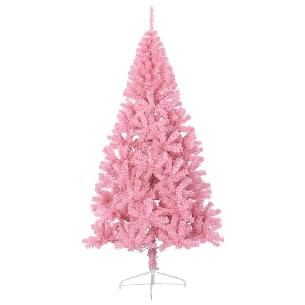 Kunstkerstboom met standaard half 210 cm PVC roze is nu te koop bij PeponiXL, paradijselijk wonen!