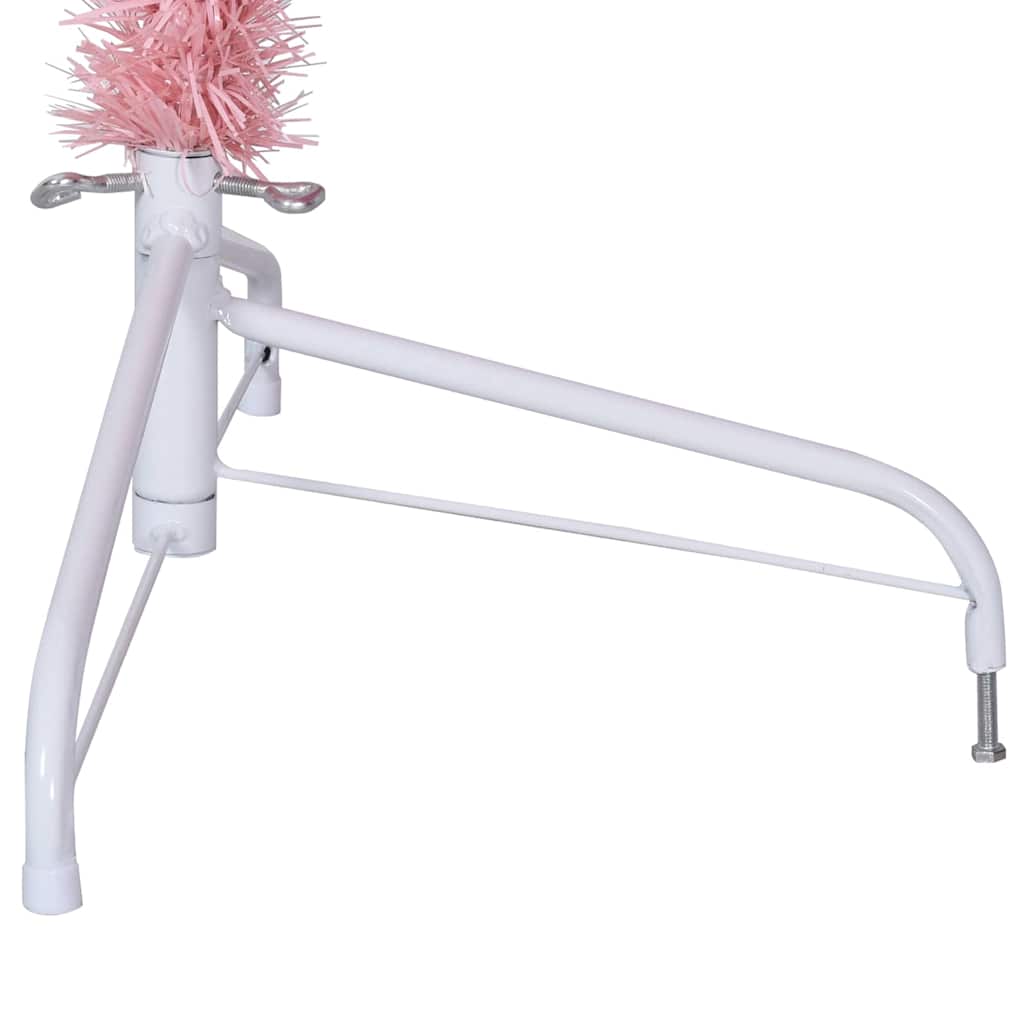 Kunstkerstboom met standaard half 210 cm PVC roze is nu te koop bij PeponiXL, paradijselijk wonen!