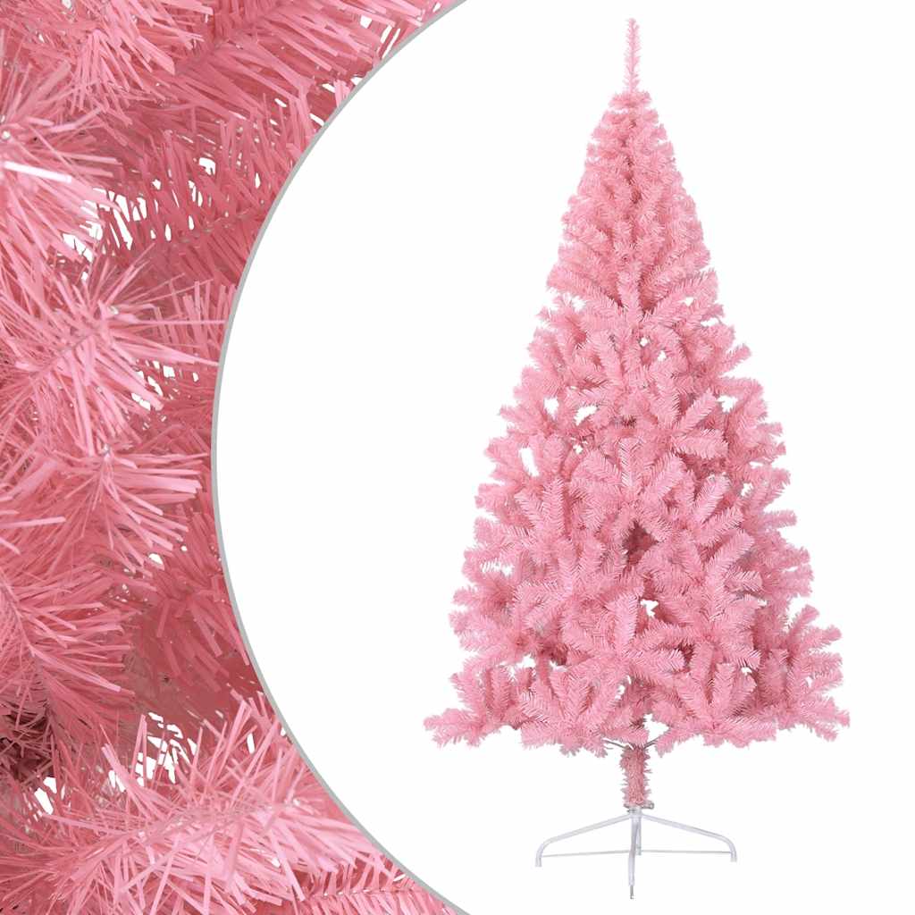 Kunstkerstboom met standaard half 240 cm PVC roze is nu te koop bij PeponiXL, paradijselijk wonen!