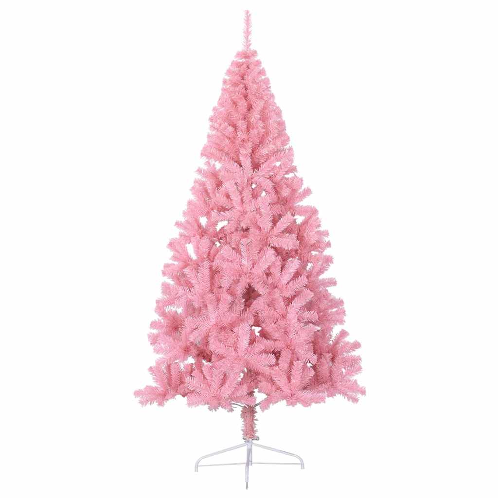 Kunstkerstboom met standaard half 240 cm PVC roze is nu te koop bij PeponiXL, paradijselijk wonen!