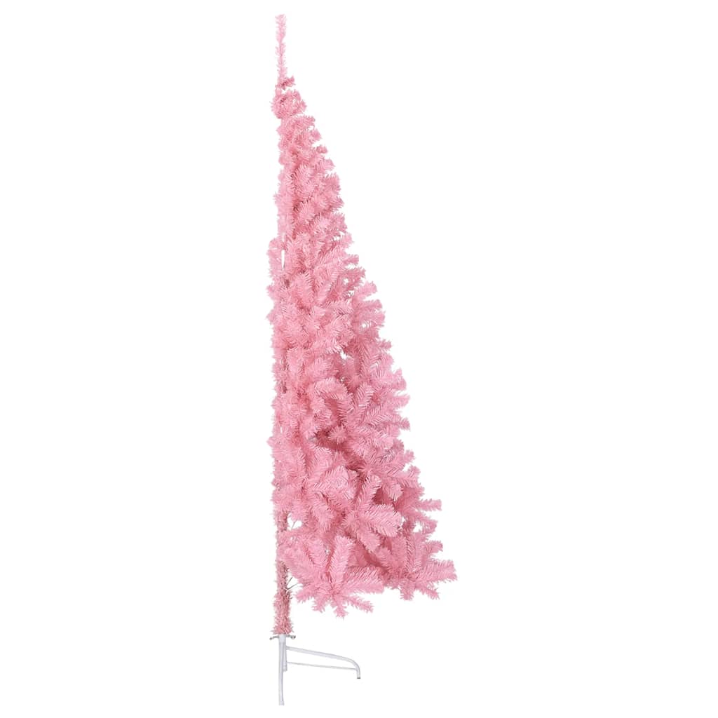 Kunstkerstboom met standaard half 240 cm PVC roze is nu te koop bij PeponiXL, paradijselijk wonen!