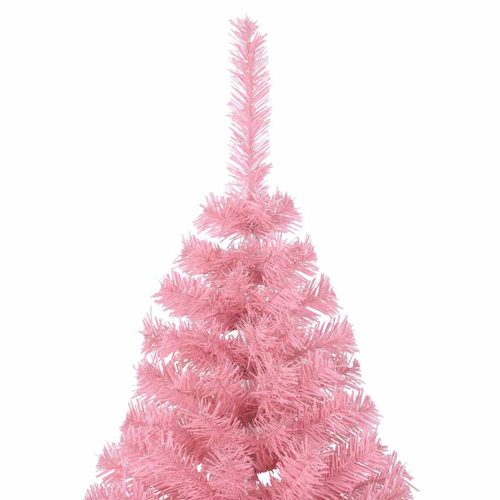 Kunstkerstboom met standaard half 240 cm PVC roze is nu te koop bij PeponiXL, paradijselijk wonen!