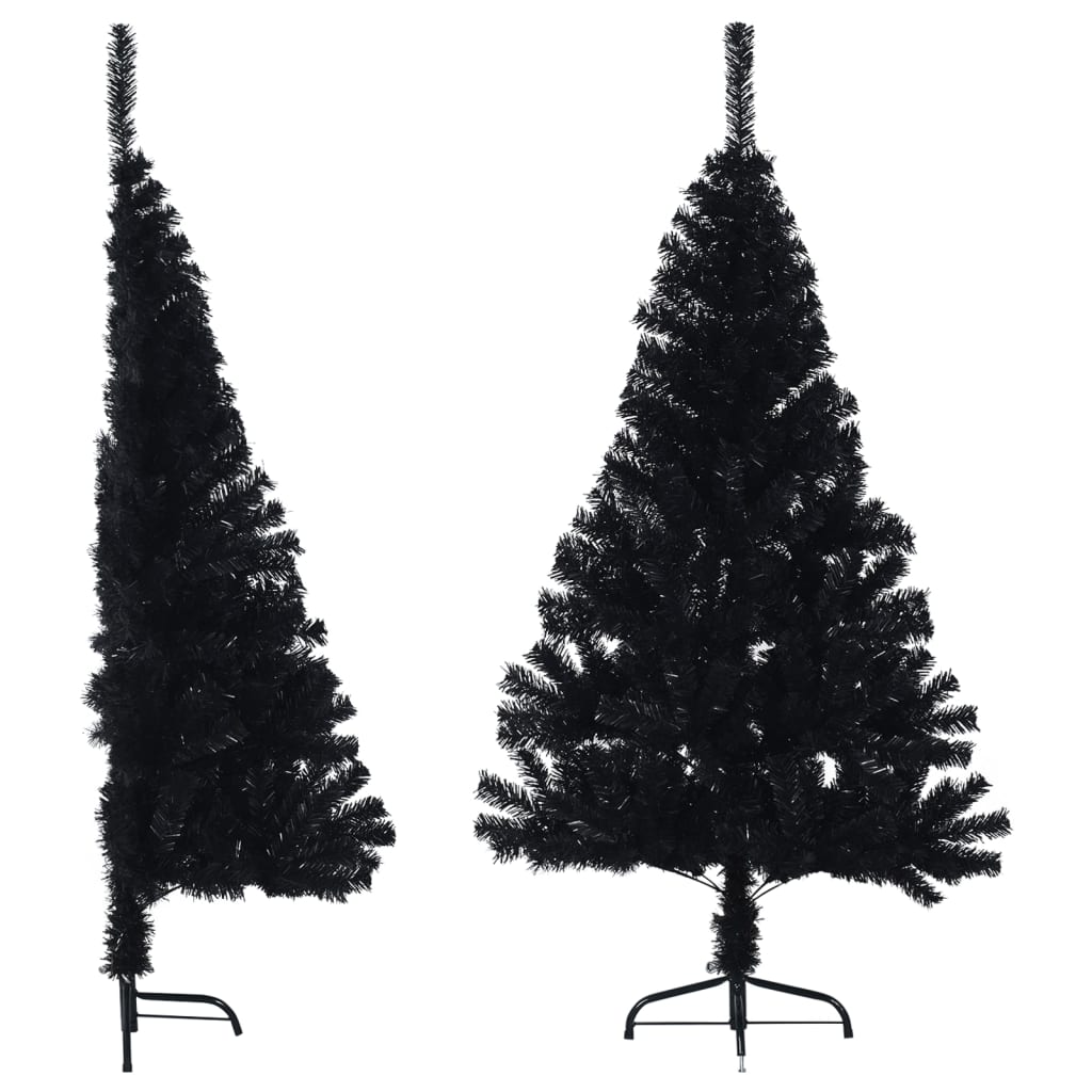 Kunstkerstboom met standaard half 120 cm PVC zwart is nu te koop bij PeponiXL, paradijselijk wonen!