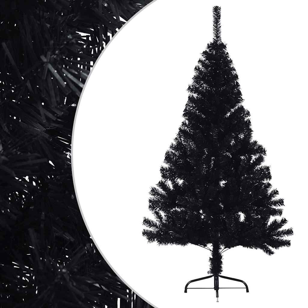 Kunstkerstboom met standaard half 120 cm PVC zwart is nu te koop bij PeponiXL, paradijselijk wonen!