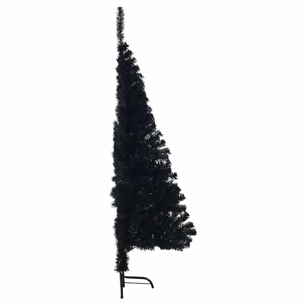 Kunstkerstboom met standaard half 150 cm PVC zwart is nu te koop bij PeponiXL, paradijselijk wonen!